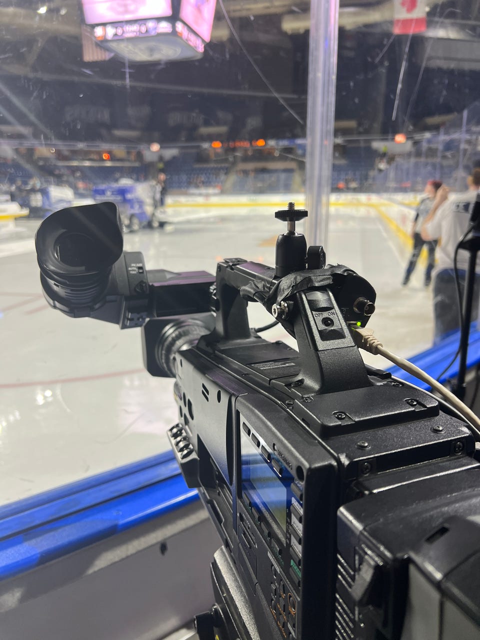 The ice level view in the corner is my favorite place to shoot a hockey game.