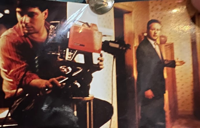 Using an Ikengami 730 tube video camer with a fisher 10 dolly to create a TV commercial.