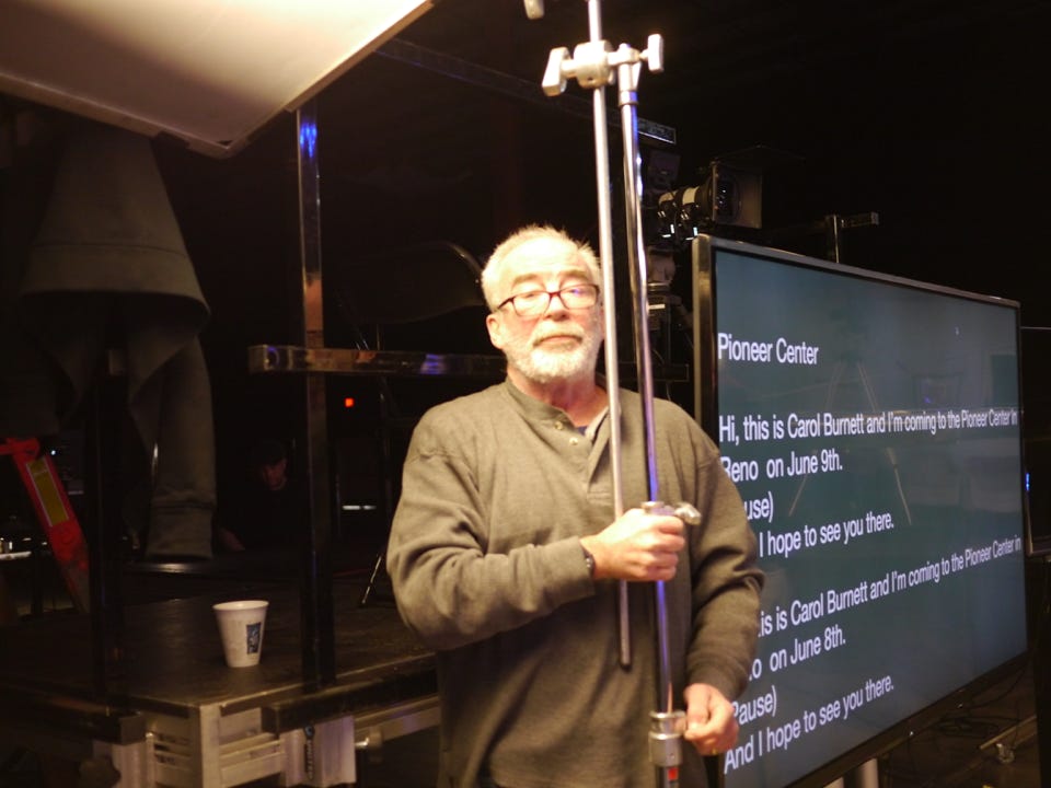 Bill tweaks the light using a scrim and C-stand